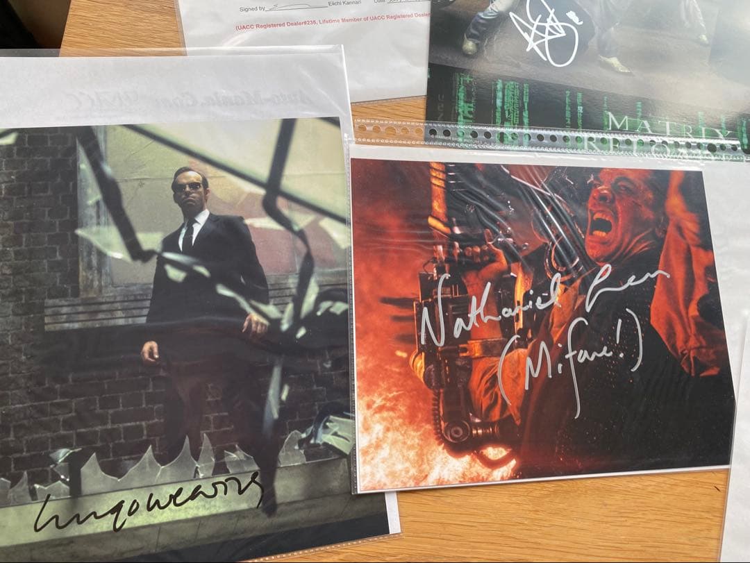 映画　マトリックス サイン入り写真等6点セット　キアヌ　ネオ　モーフィアス