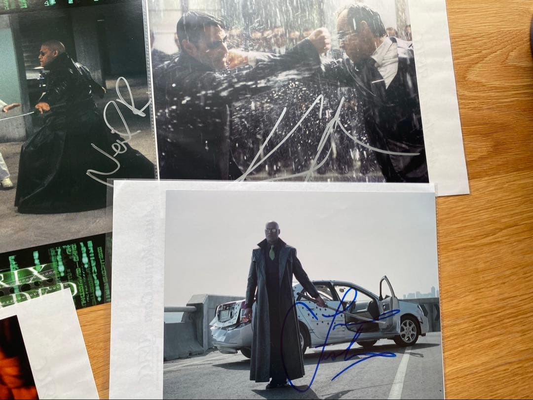 映画　マトリックス サイン入り写真等6点セット　キアヌ　ネオ　モーフィアス