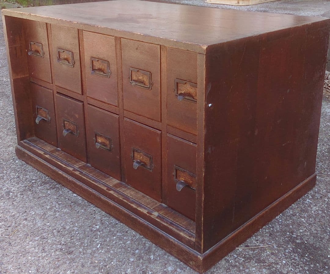 ヴィンテージ木製引き出し　木製棚　 8引き出し ブラウン