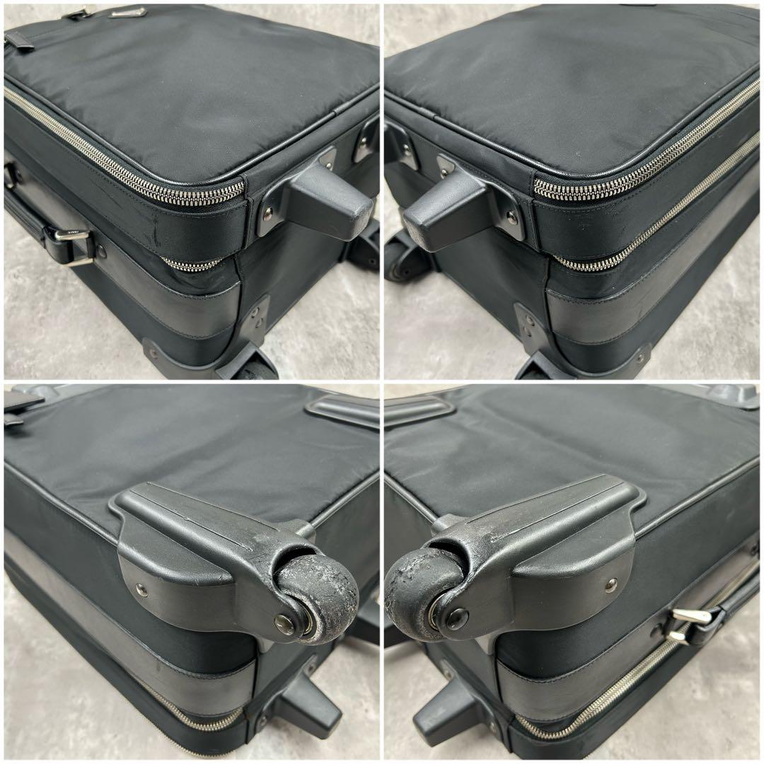 【保存袋・南京錠付】 プラダ キャリーケース 2室 スーツケース 三角ロゴ