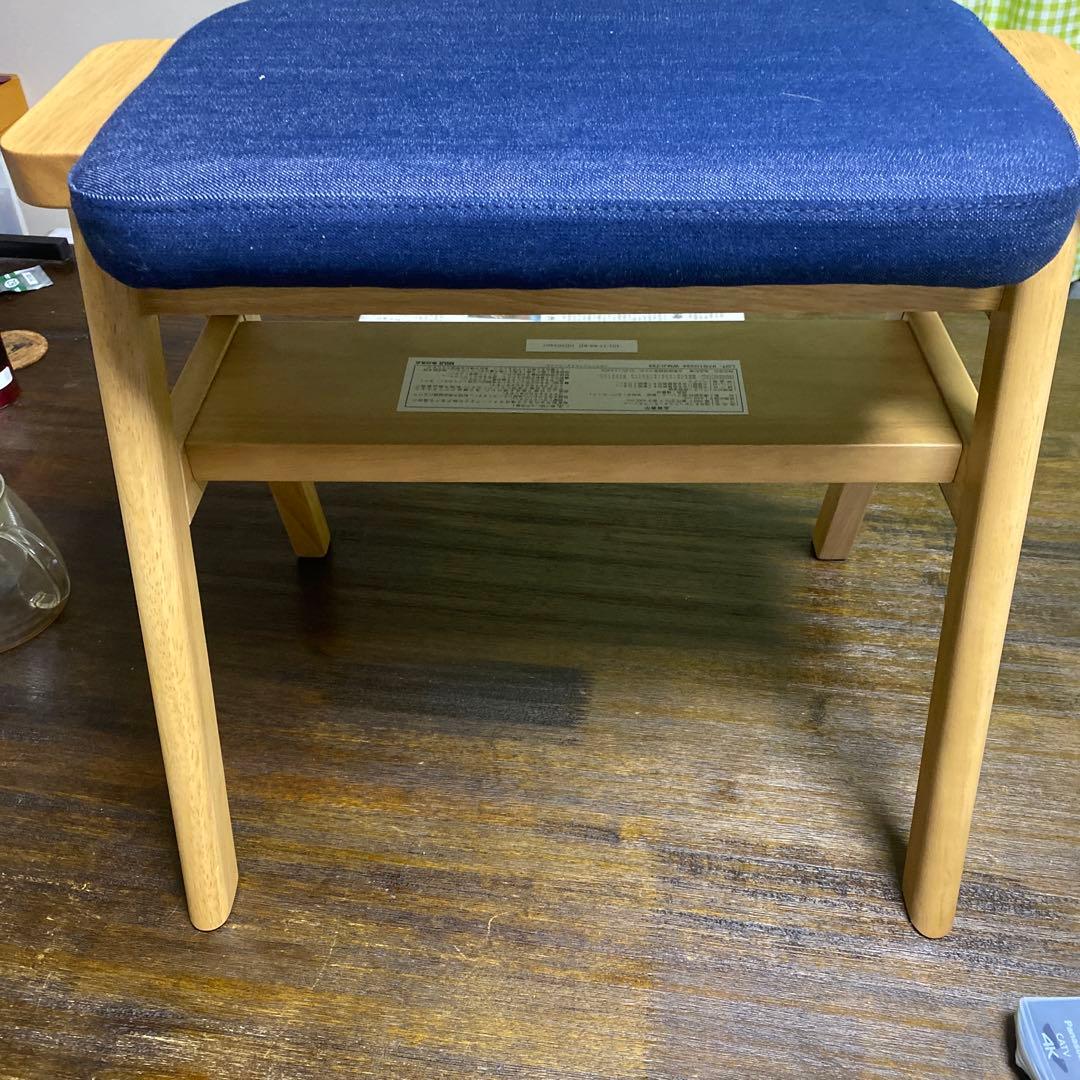 無印良品　残反を使ったスタッキングスツール　デニムブルー　新品未開封品