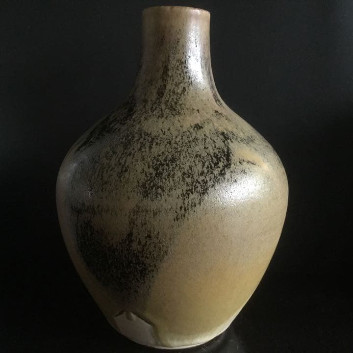 花瓶　日展参事　芸術院賞受賞作家　新開寛山造　供箱　京焼