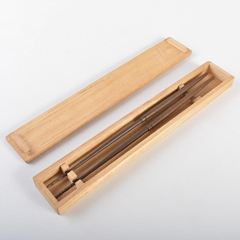 茶道具　中川浄益造　銅製　利休倣　桑柄火箸　共箱　V　6687