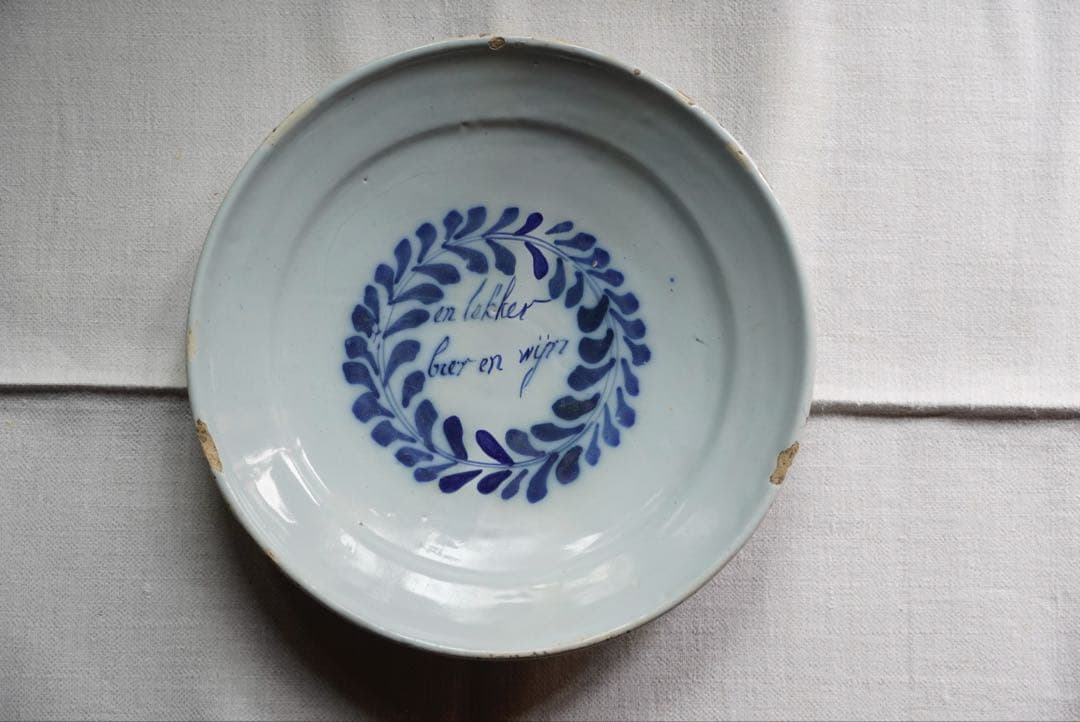 デルフト　白錫釉皿 阿蘭陀　オランダ