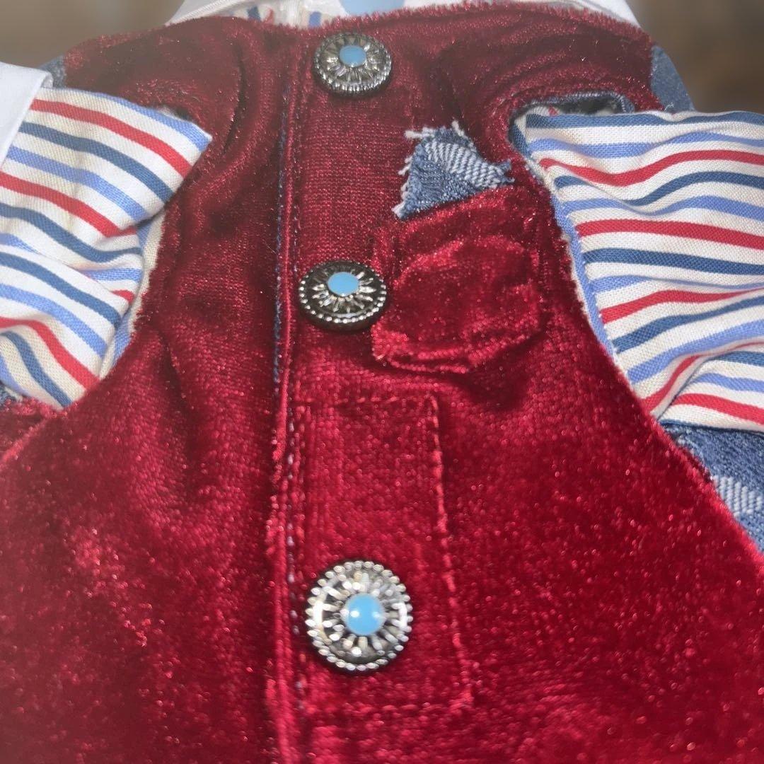 デニム犬服 ベスト&シャツ スタイル 小型犬用