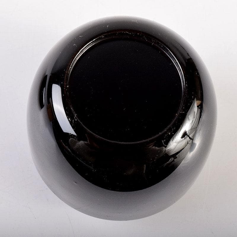 茶道具　黒漆　八幡宗豊造　黒中棗　書付　共箱　V　6911