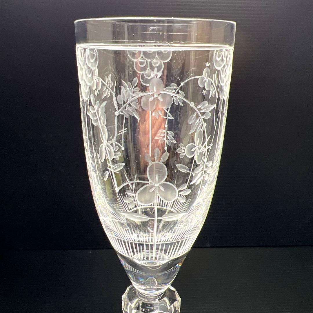 マイセン　クリスタル　シャンパングラス　高さ22.2㎝　東Y7-1128☆1F