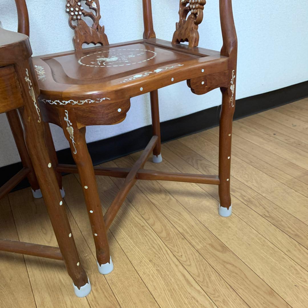 木製 西洋風 椅子 螺鈿細工１脚