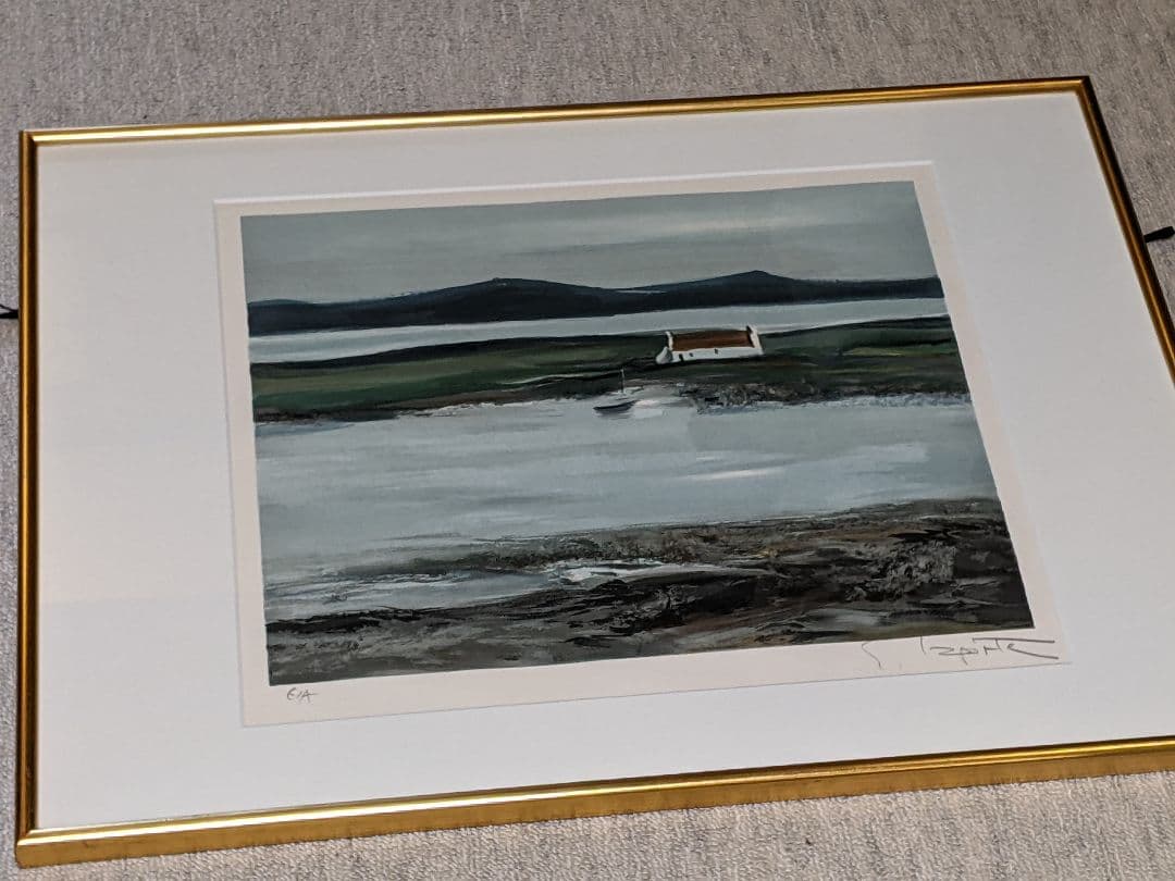 ジョルジュ　ラポルト　リトグラフ絵画　額装　フランス　アイルランド　ブルターニュ