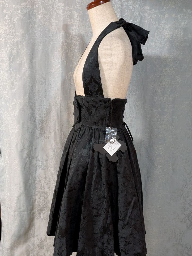 ぴよ Sheglit Earl Grey ジャガード スカート ブラック