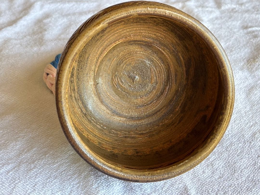 京焼　茶道具　彫三島建水　アンティーク置物