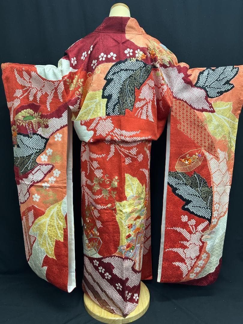 逸品 千總 貝桶 鳳凰 桶絞り 刺繍 金駒 振袖 川島織物 フルセット