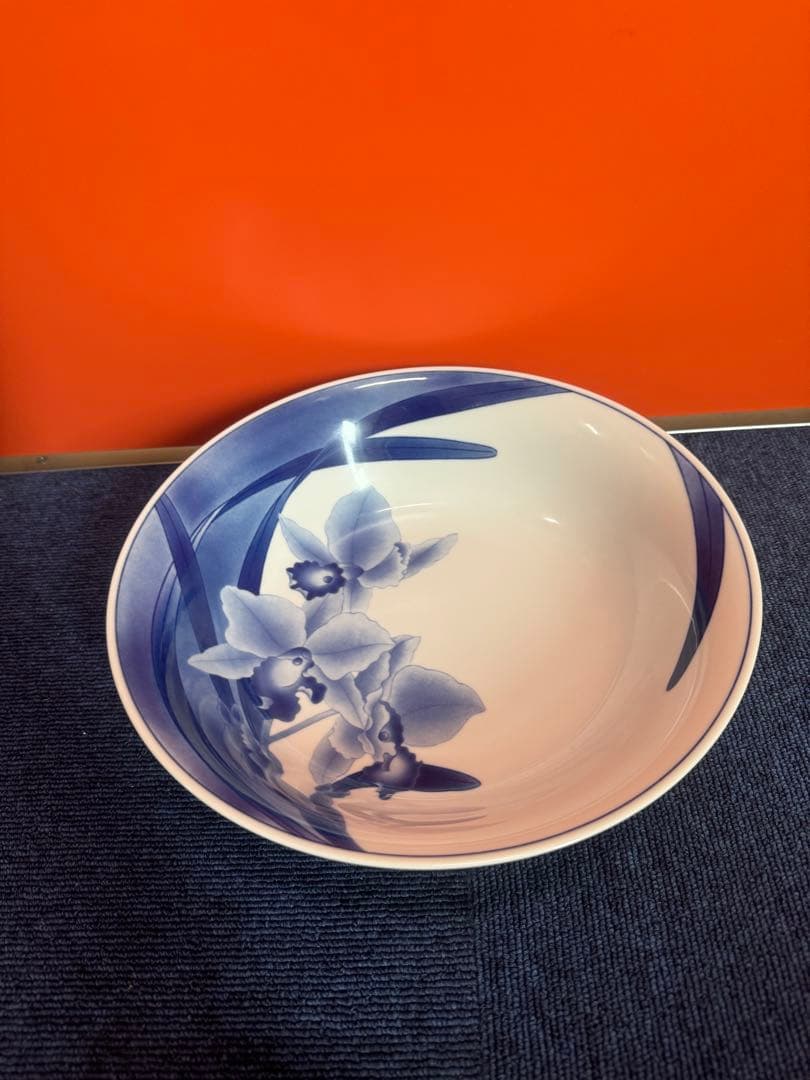 1774 香蘭社　染シンビ　深皿　26cm