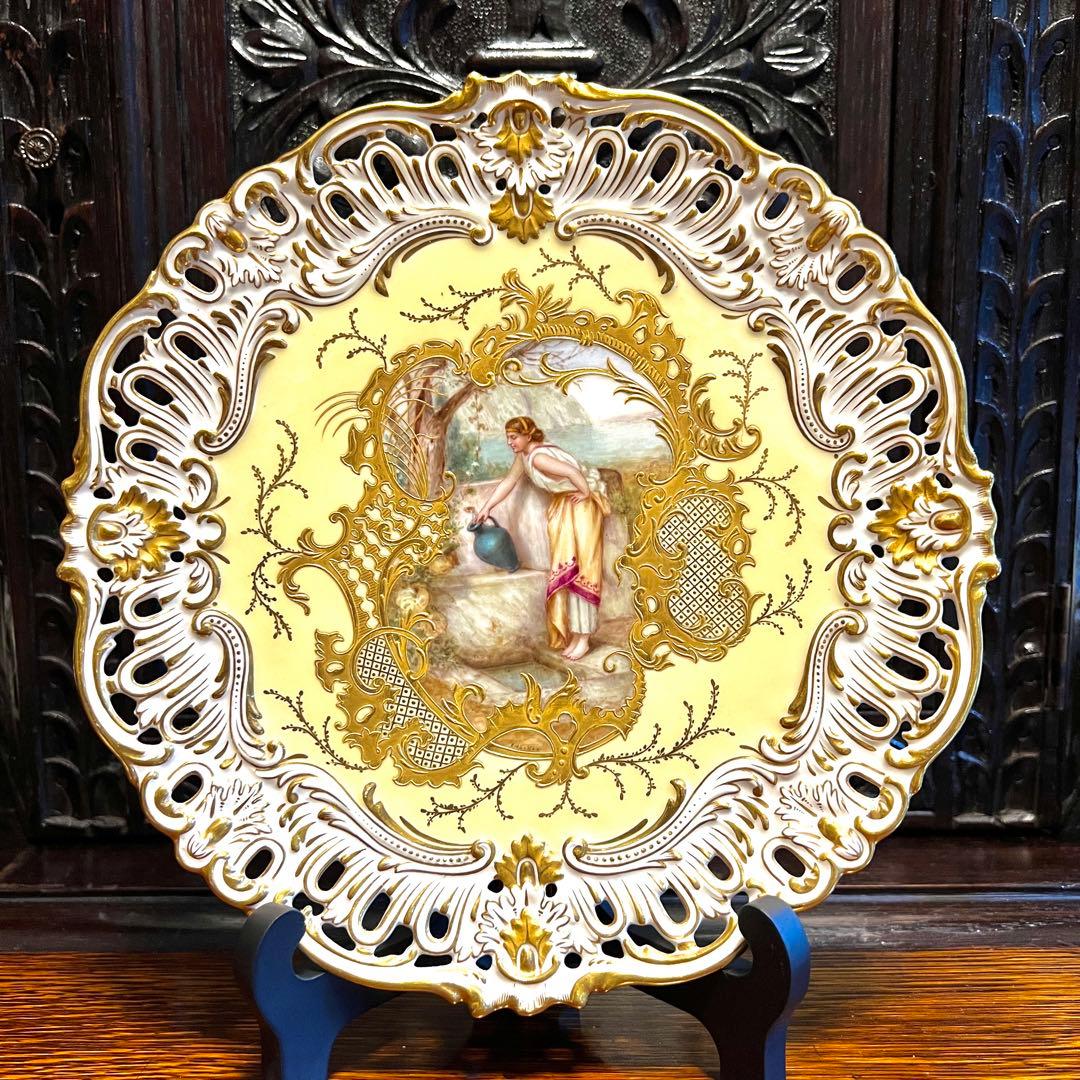 コールポート 最高峰 金彩絵付け キャビネットプレート