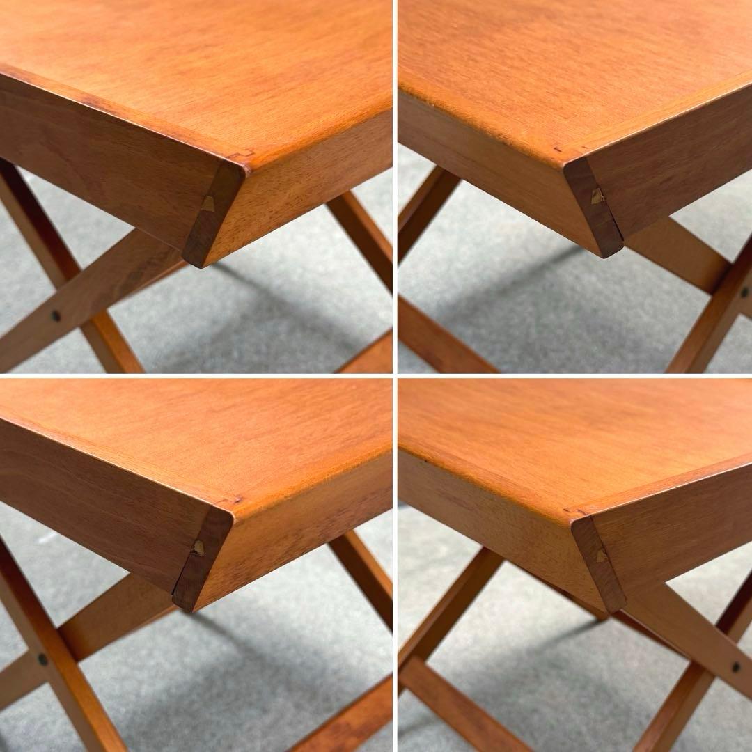 アンティーク 木製 サイドテーブル ローテーブル チークカラー コーヒーテーブル