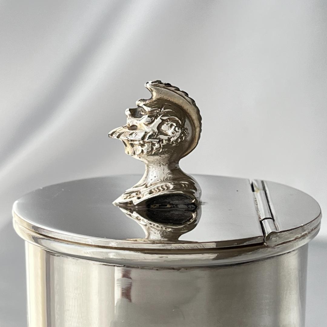 【E H Parkin & Co】騎士のティーキャディー【シルバープレート】