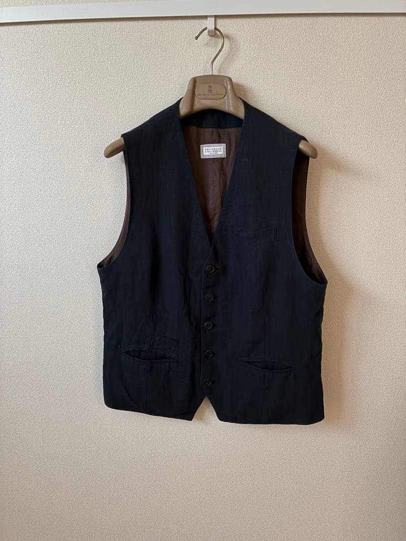BRUNELLO CUCINELLI ネイビー スーツベスト 50