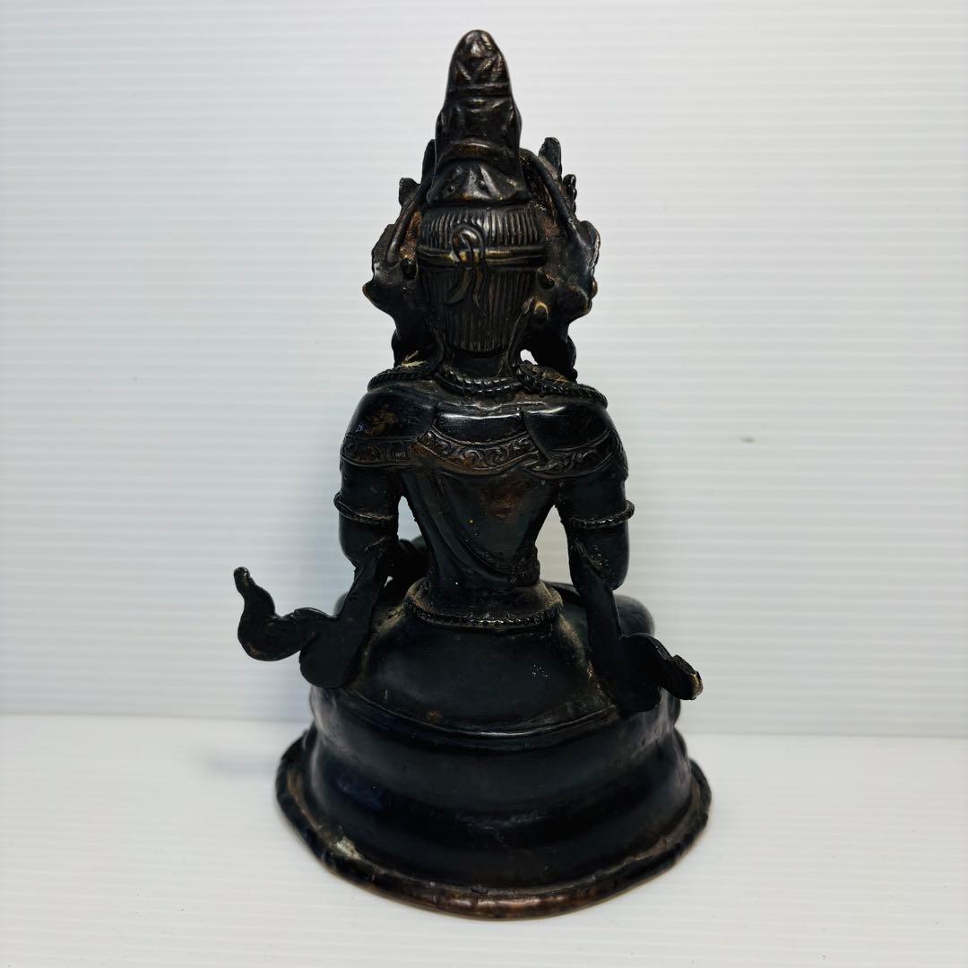 銅仏座像 チベット 仏教美術 仏像 佛 置物 銅製 骨董品 時代品 美術品
