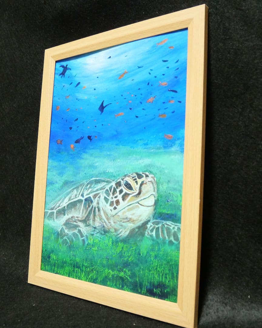 油絵 絵画 【海森のウミガメ】
