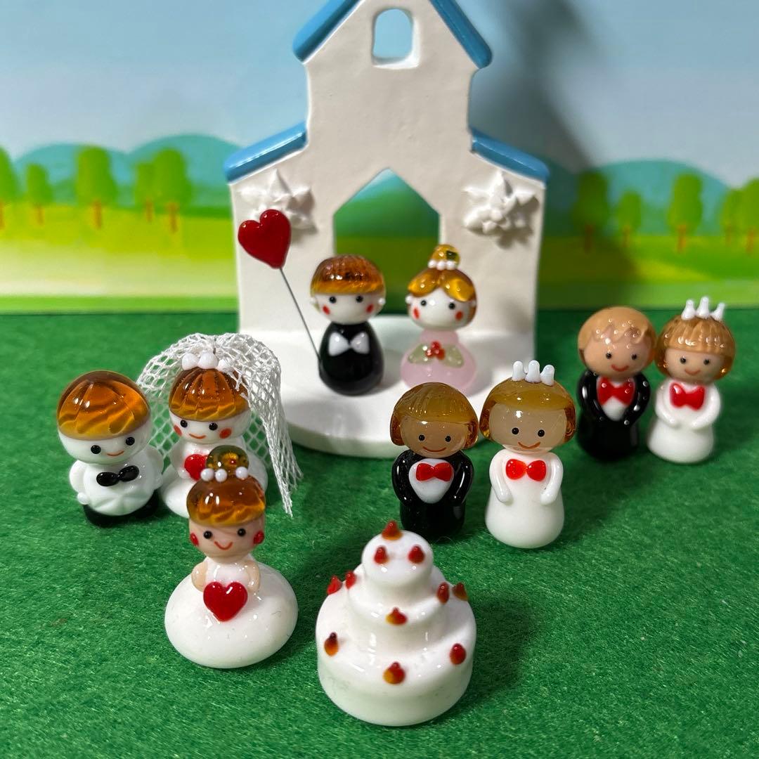 ウェディング　ガラス細工　ミニチュア