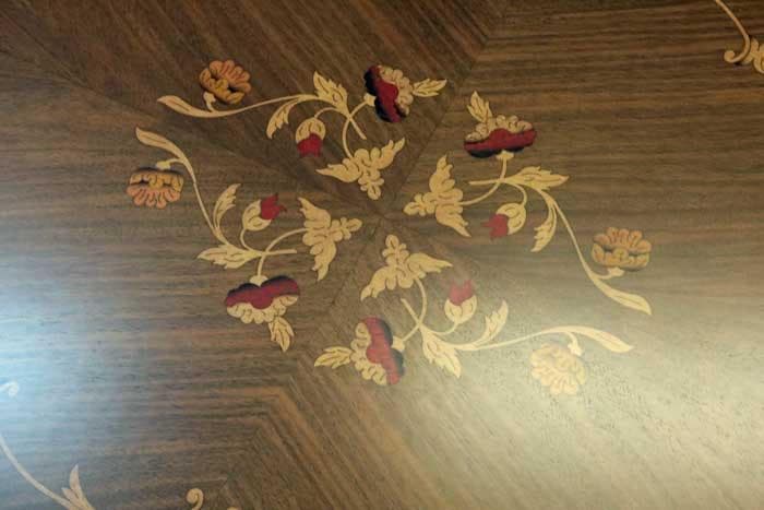 管01 イタリア リビングテーブル 117cm 象嵌 ヨーロピアン クラシック