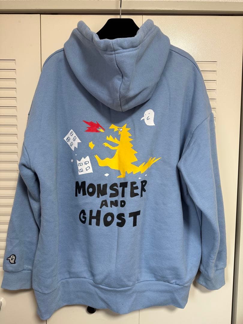 【訳アリ】PEOPLE1 フーディー 怪獣とゴースト パーカー Lサイズ 裏起毛
