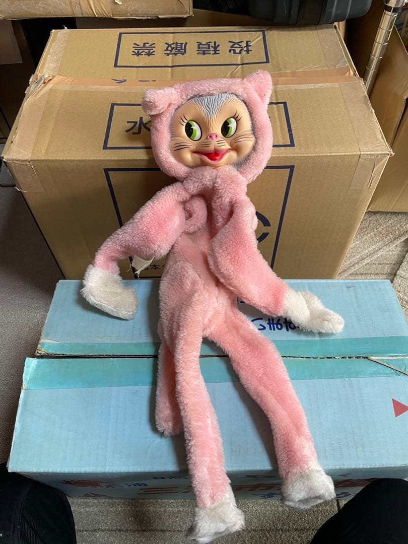 GUND ラバーフェイス 猫 50s 日本縫製タグ付 希少現状品