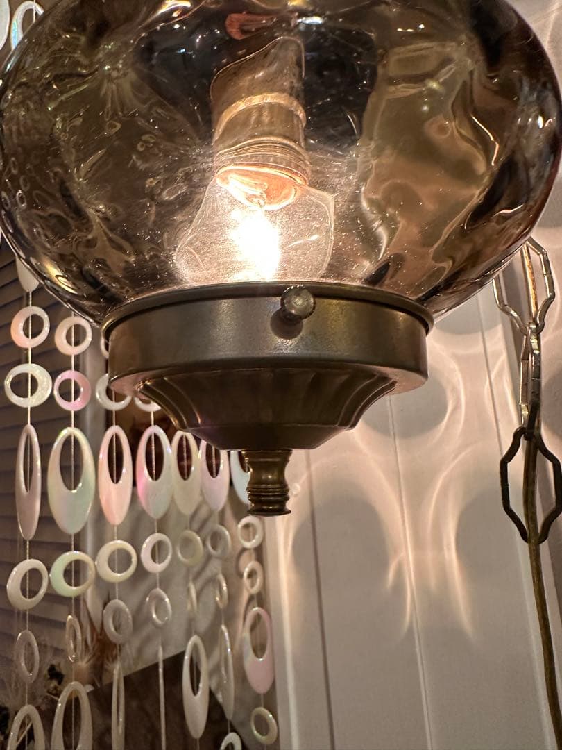 アメリカ製　1950s ヴィンテージ　ブラウンガラス　ランプ　ミッドセンチュリー