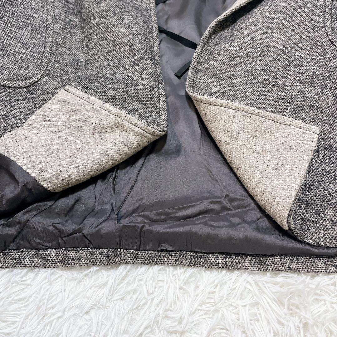 美品✨マックスアンドコー ツイード チェスターコート アルパカ＆モヘア混マフラー