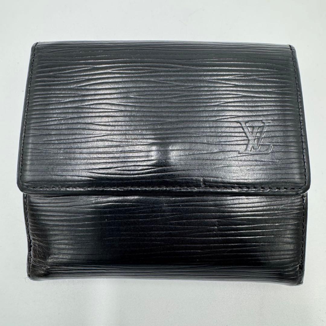 ルイ ヴィトン エピ ポルトモネ ビエ カルトクレディ レザー 3つ折財布 黒