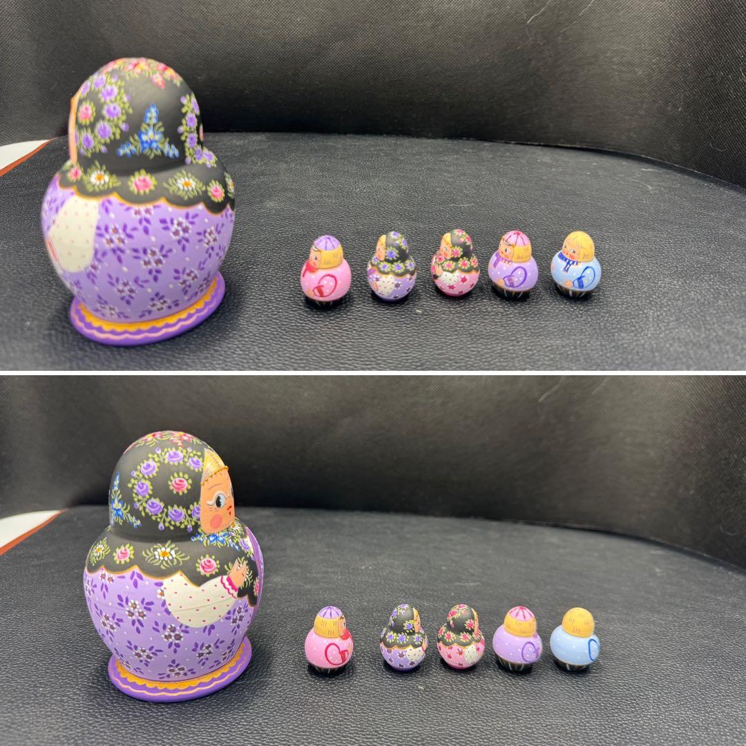 新品　ロシア　オリガ　ミッチィナ、マトリョーシカ。やや小さなタイプ。紫ボディ。