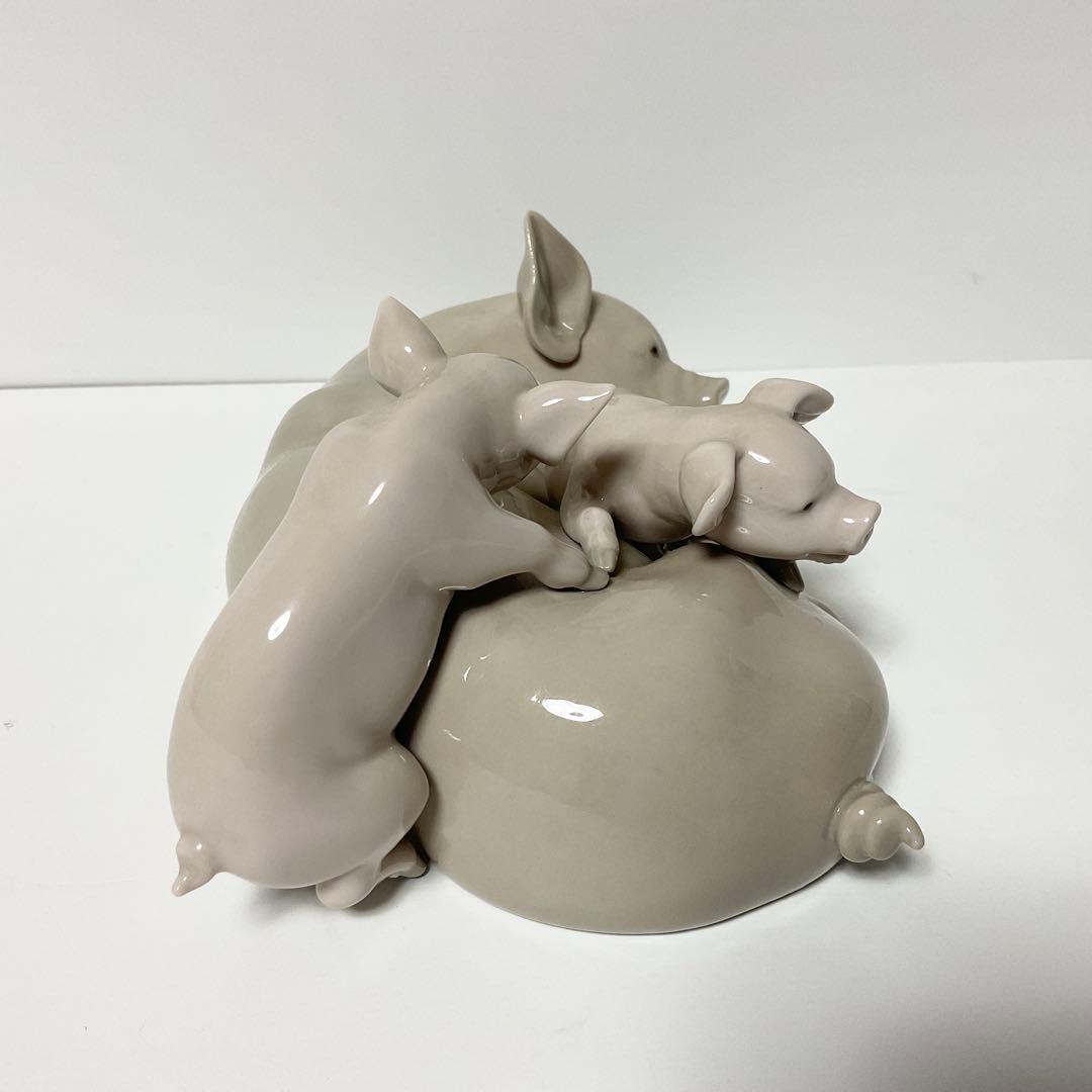 【美品】Lladro リヤドロ 豚の親子 家族 子豚