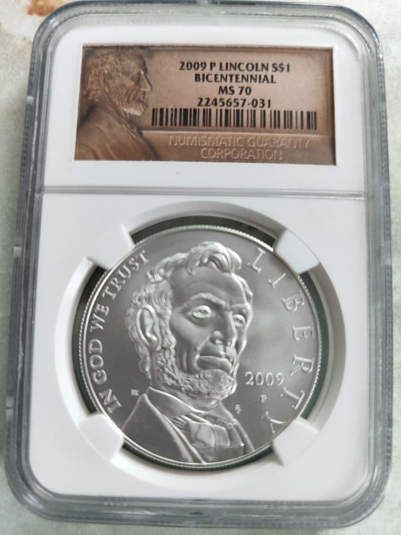 ★最高鑑定 2009年 アメリカ リンカーン 1ドル 銀貨 NGC MS70