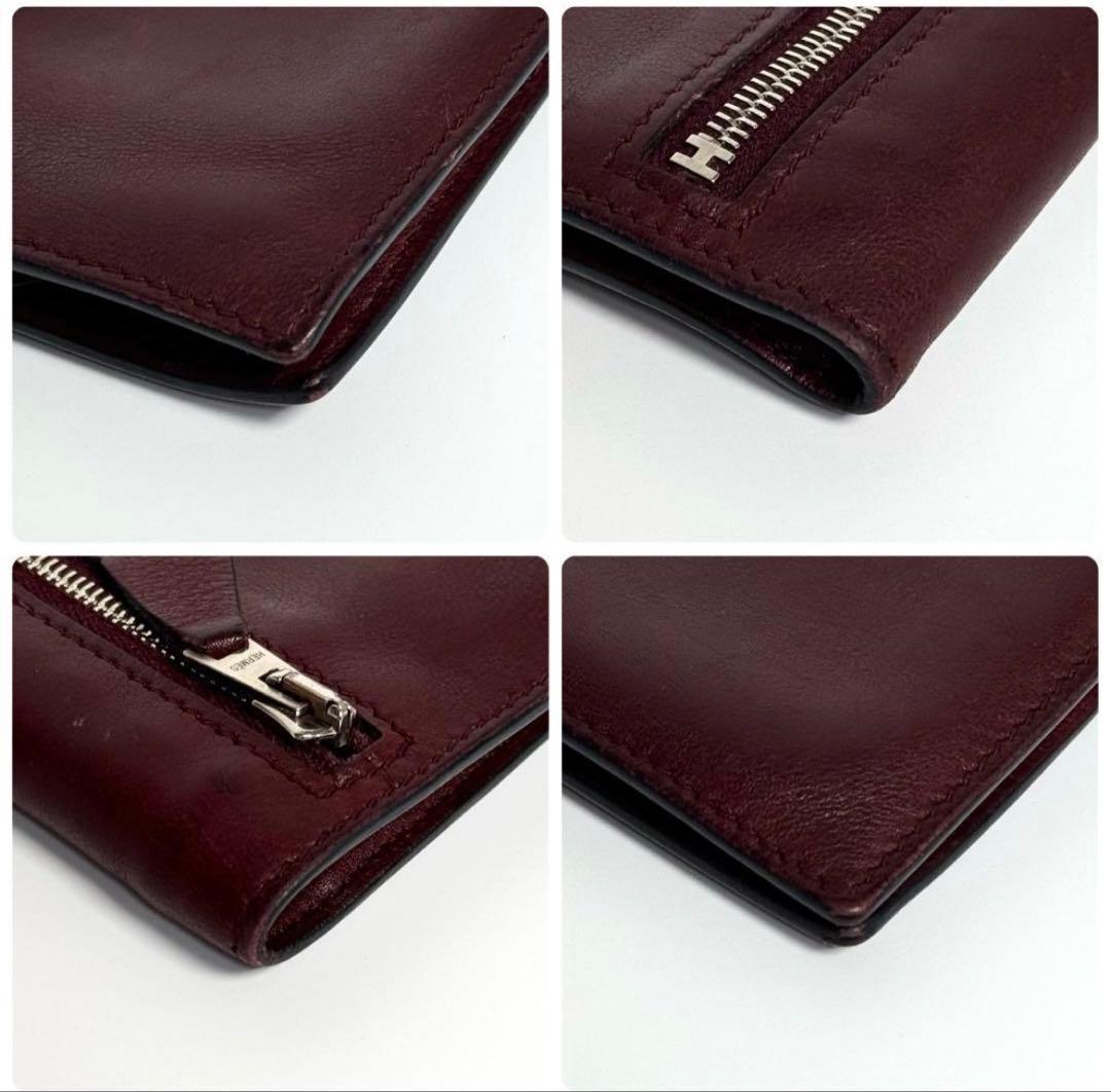 にゃ〜★ さま専用HERMESエルメス二つ折り財布 ボルドーレア品