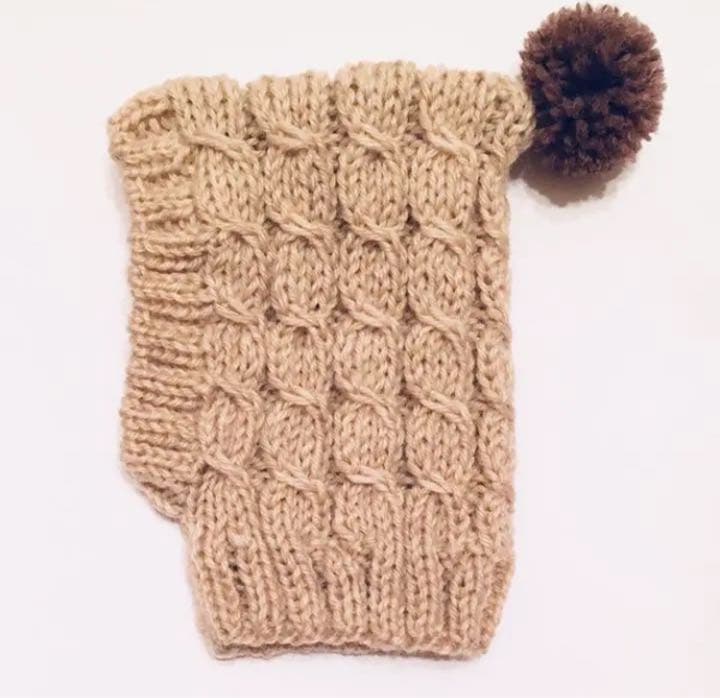 大きめサイズ 大好評♪ 手編み■ 犬 スヌード ■ ボストンテリア ニット帽