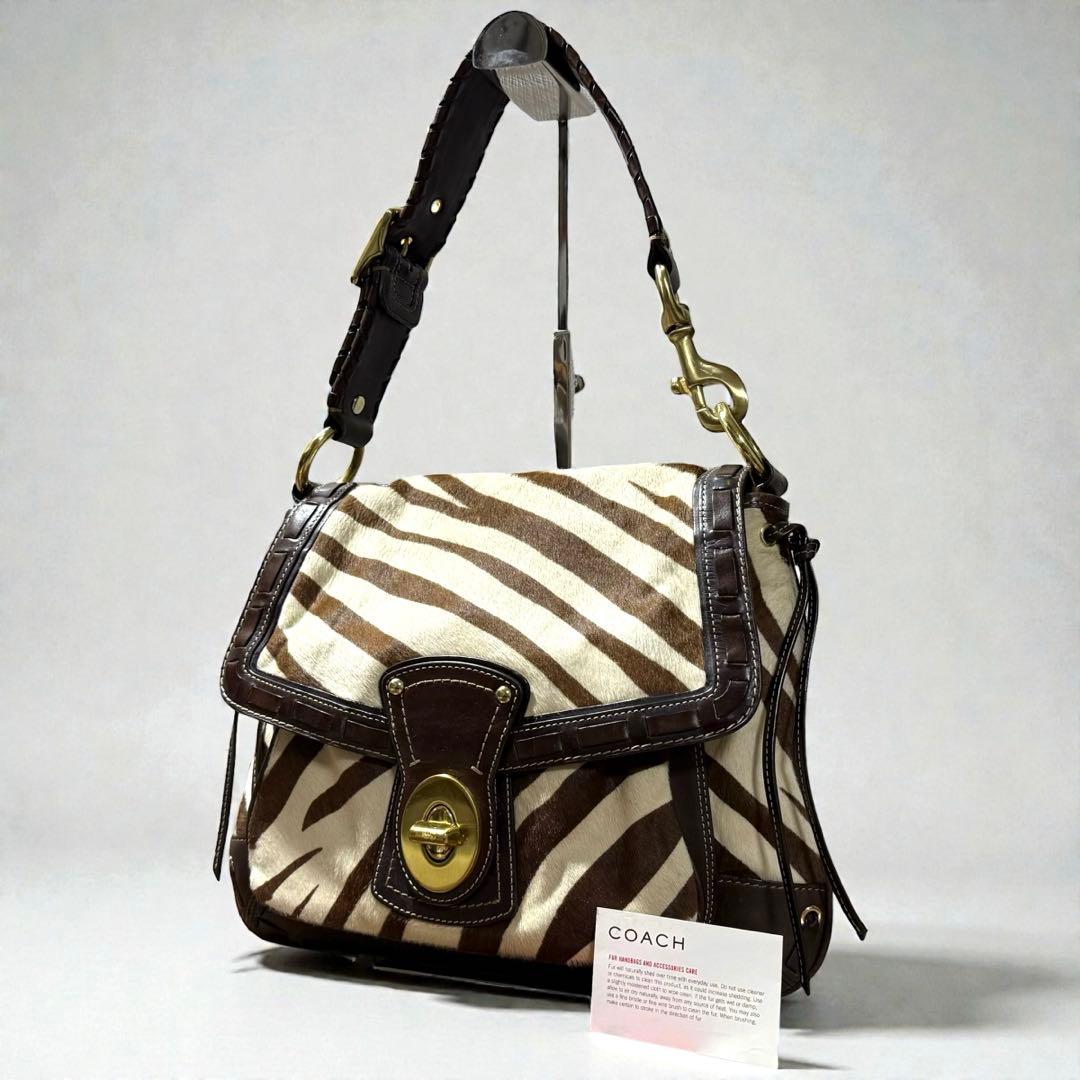 Y2K★コーチ ハラコレザー レガシー ショルダーバッグ ホーボー ターンロック