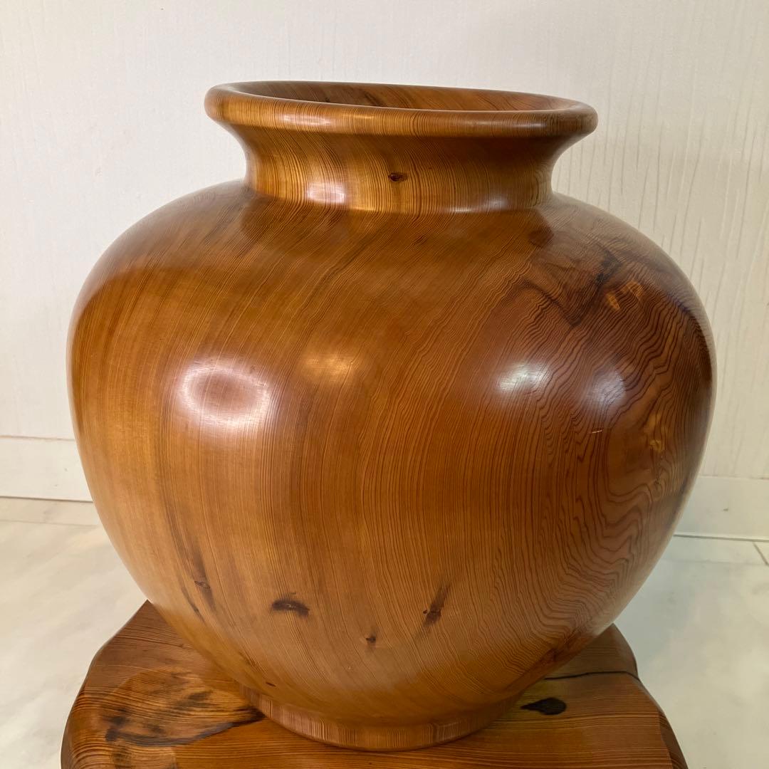 希少　特大壺　壺　屋久杉工芸品　屋久杉壺　特大壺　台座セット