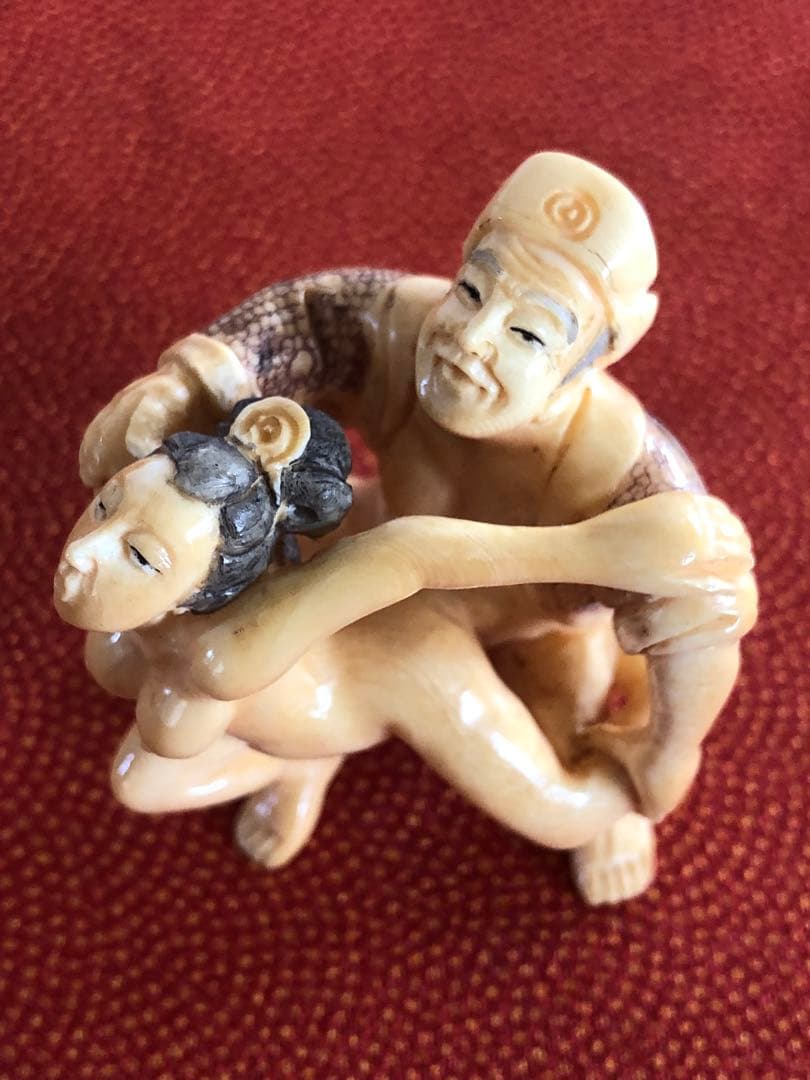 インテリア根付春画裸婦人物透かし彫り現品