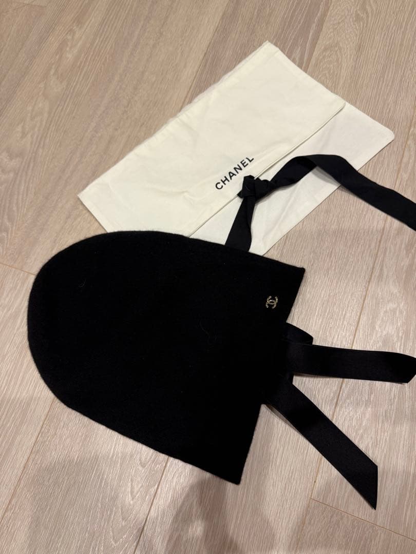 CHANEL 大人気☆バックリボン ニット帽 キャップ