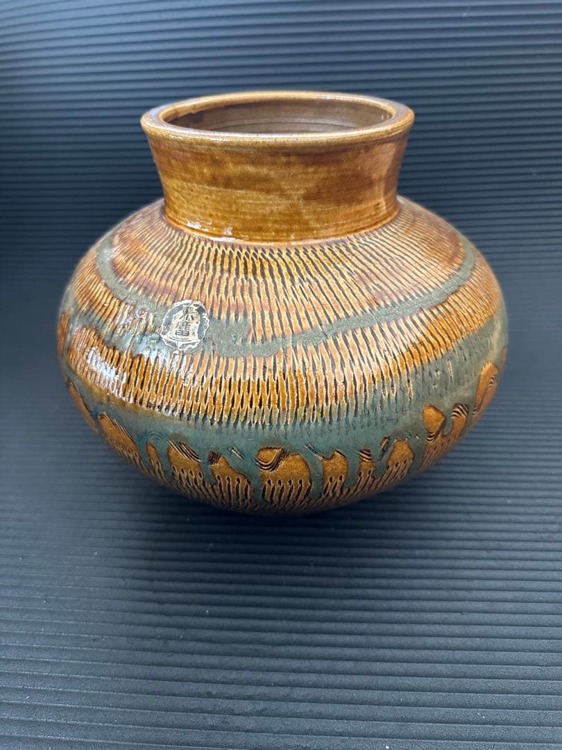 小鹿田焼　釉薬流し　壺　花瓶　民藝　陶芸　置物　美術品　工芸品
