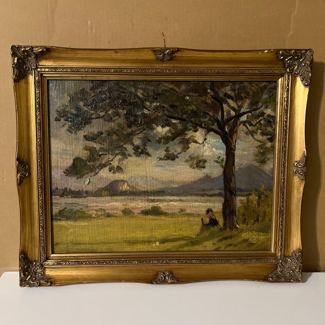作者不詳　風景画 油彩画