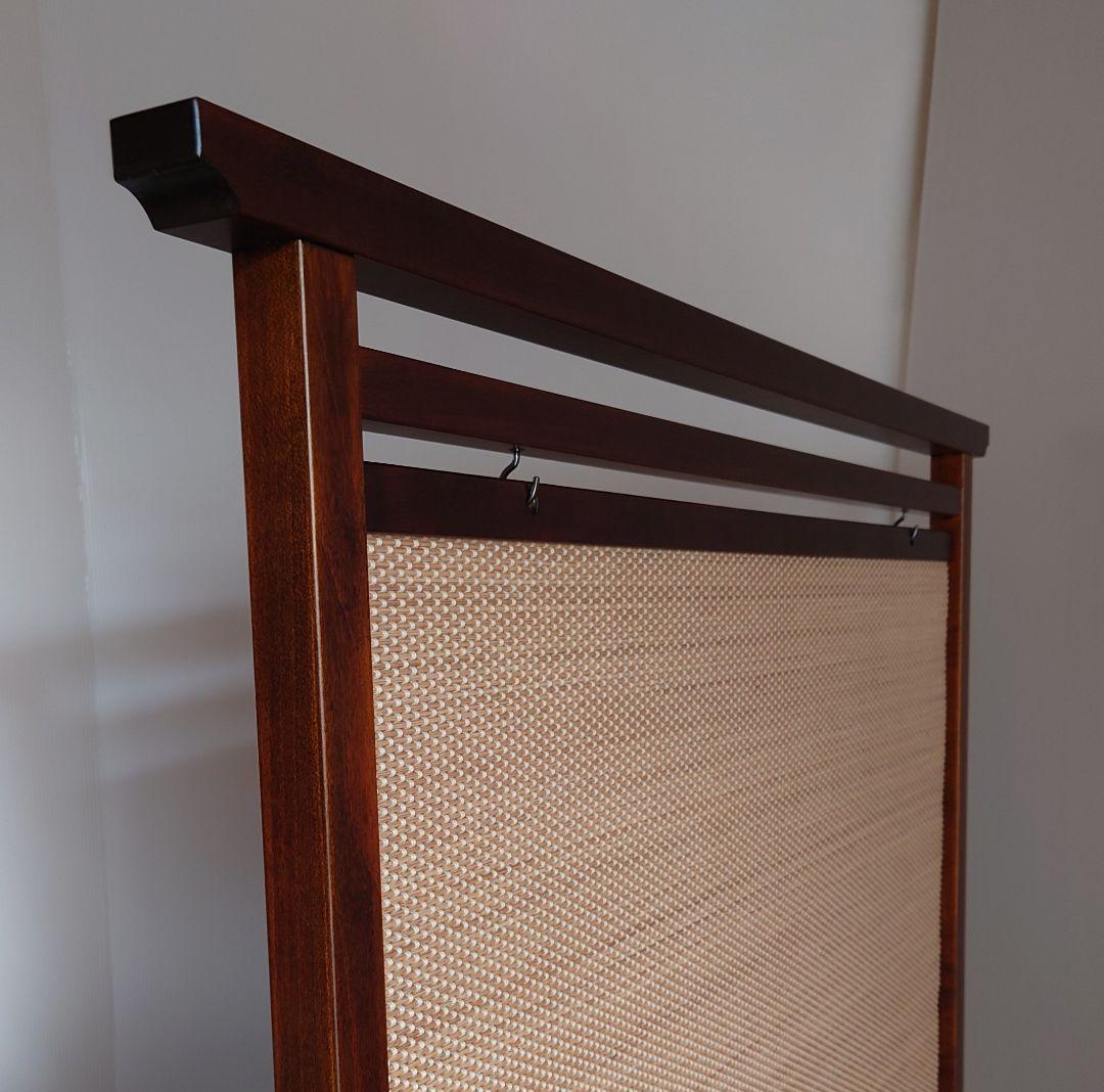 衝立　間仕切り　和風スダレ調衝立　天然竹ヒゴタペストリー調間仕切り　１台限定