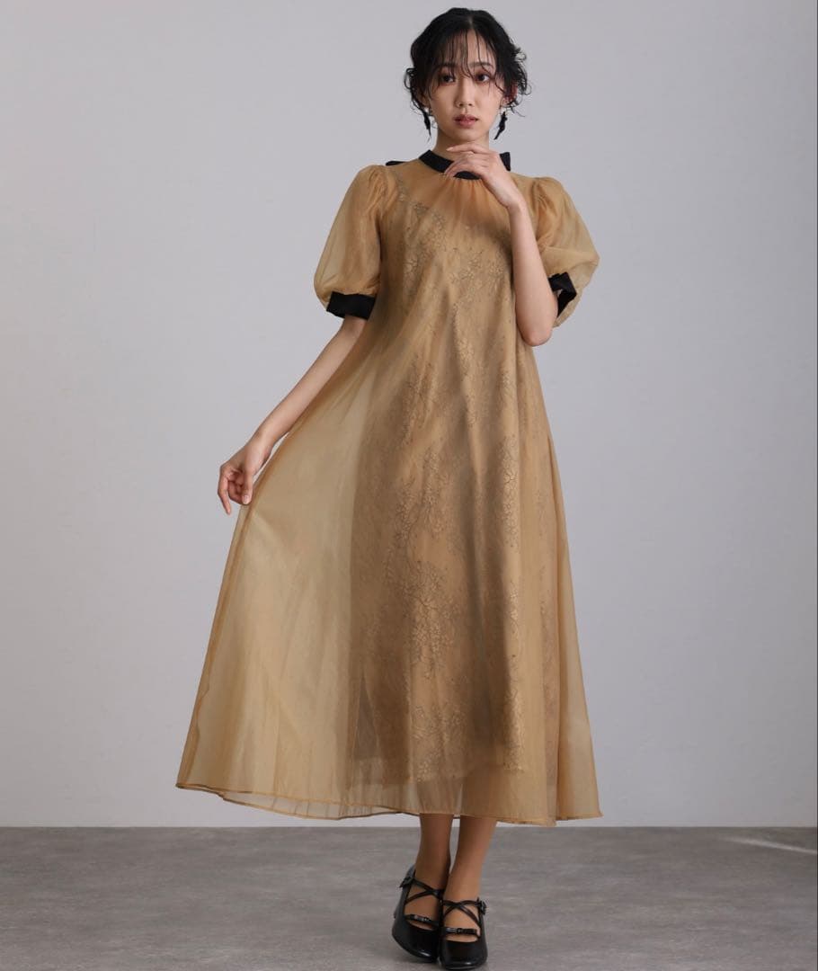 【がんたろう】atlo Aラインシアードレス パーティードレス M