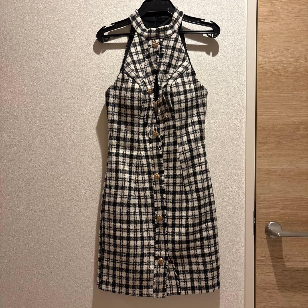 Sugar Angel Rチェック柄ハイネックミニドレスS