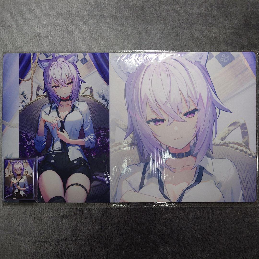 α1 ホロライブ 猫耳椅子&花 猫又おかゆ スリーブ&プレイマット