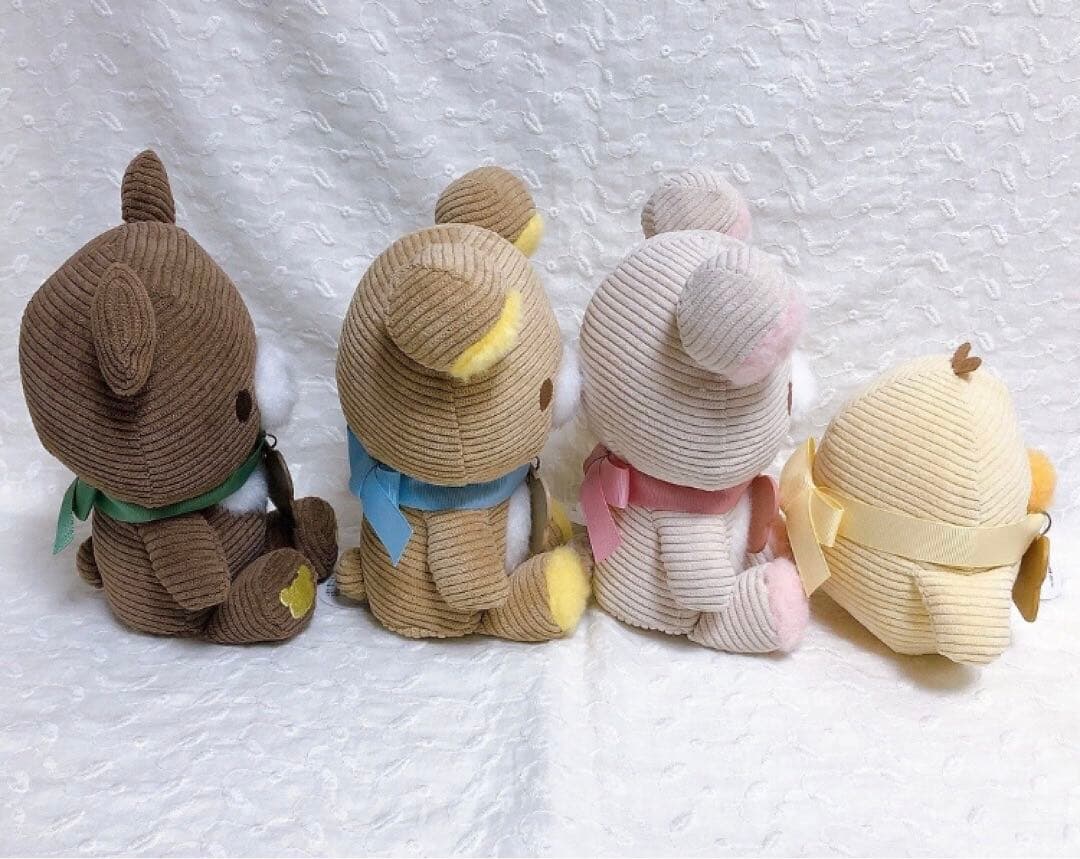 匿名　新品未使用　リラックマ よりそいぬいぐるみ コーデュロイ 座り　4個セット