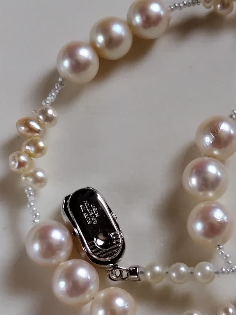 アコヤ真珠、あこや真珠ベビークレオパトラ、あこや砂芥子パール、オメガ風ネックレス