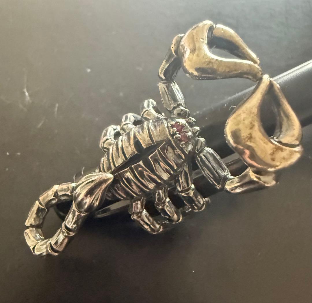 ヒステリックスグラマースコーピオン シルバーリング 925 赤いストーン付！