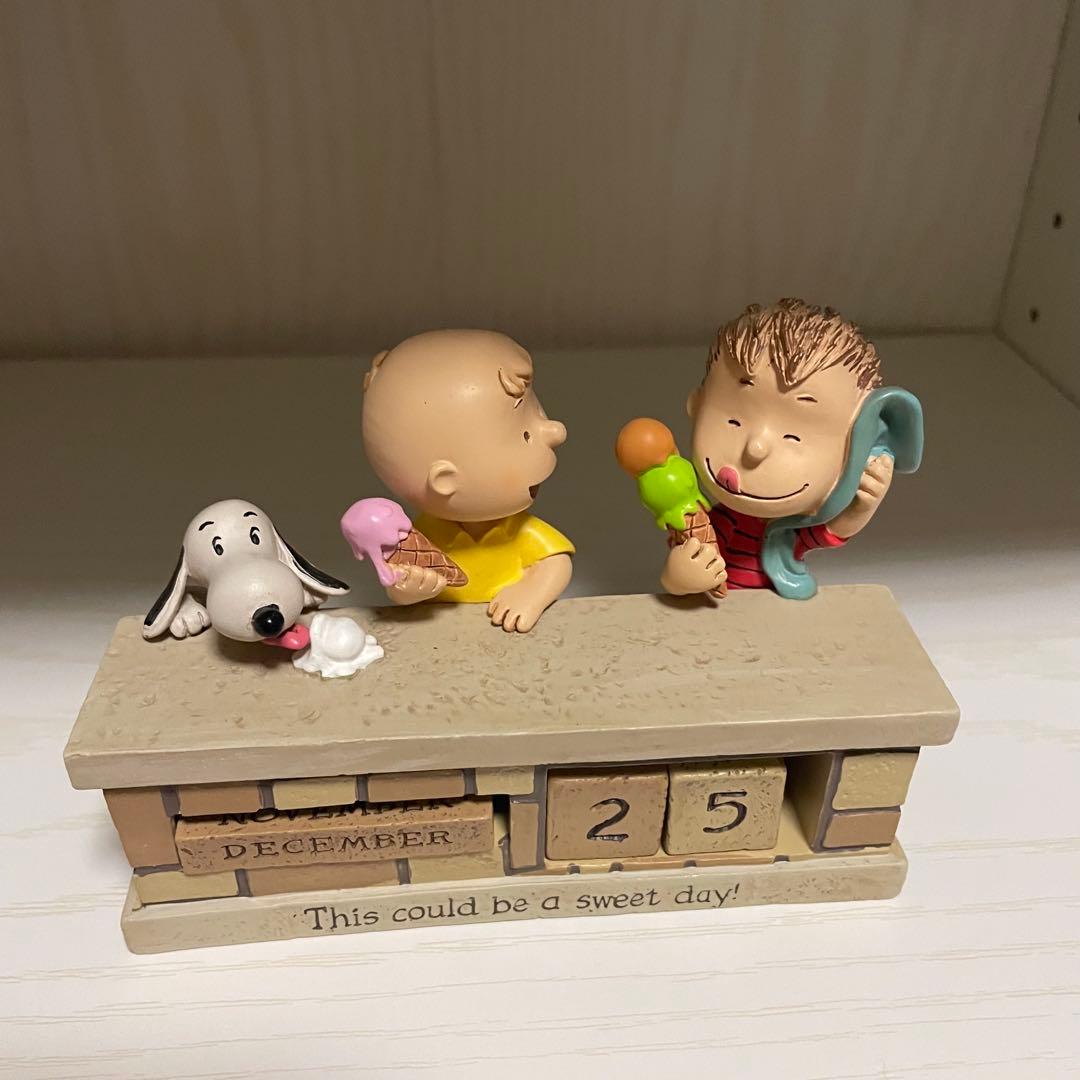 【gk】スヌーピー 万年カレンダー PEANUTS ジムショア 置物