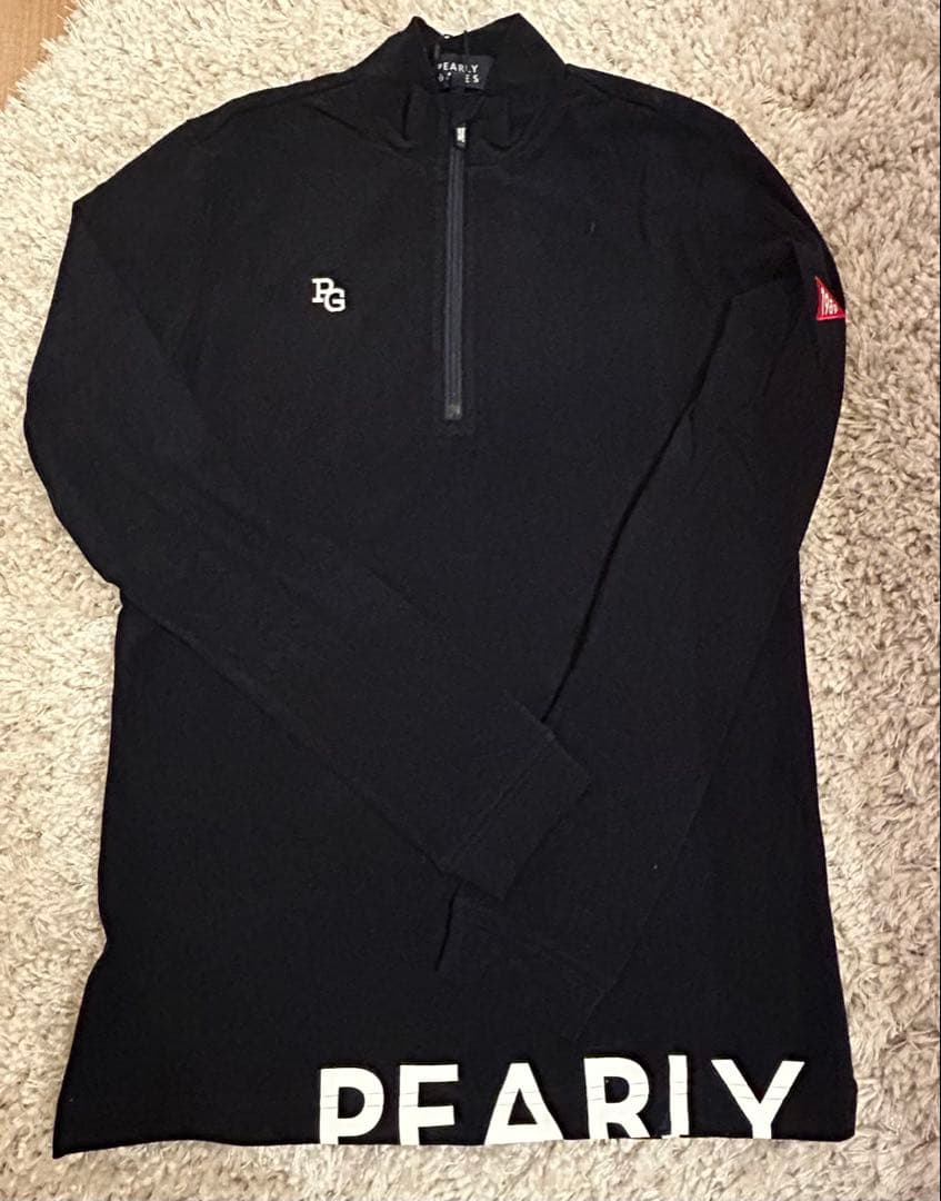 ☆パーリーゲイツ☆ ハーフジップ 長袖カットソー プレミアムウォーム　ネイビー